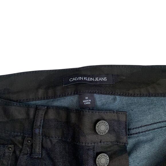 Calvin Klein Women's Size 28 Mid Rise Skinny Camo Print Button Fly Denim Jeans - Picture 5 of 16